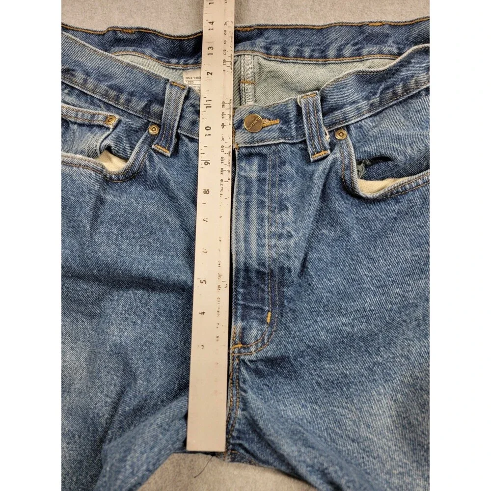 Carhartt Jeans Mens 36 34x30 Straight Regular Blue Cotton Workwear B480 DVB Fade